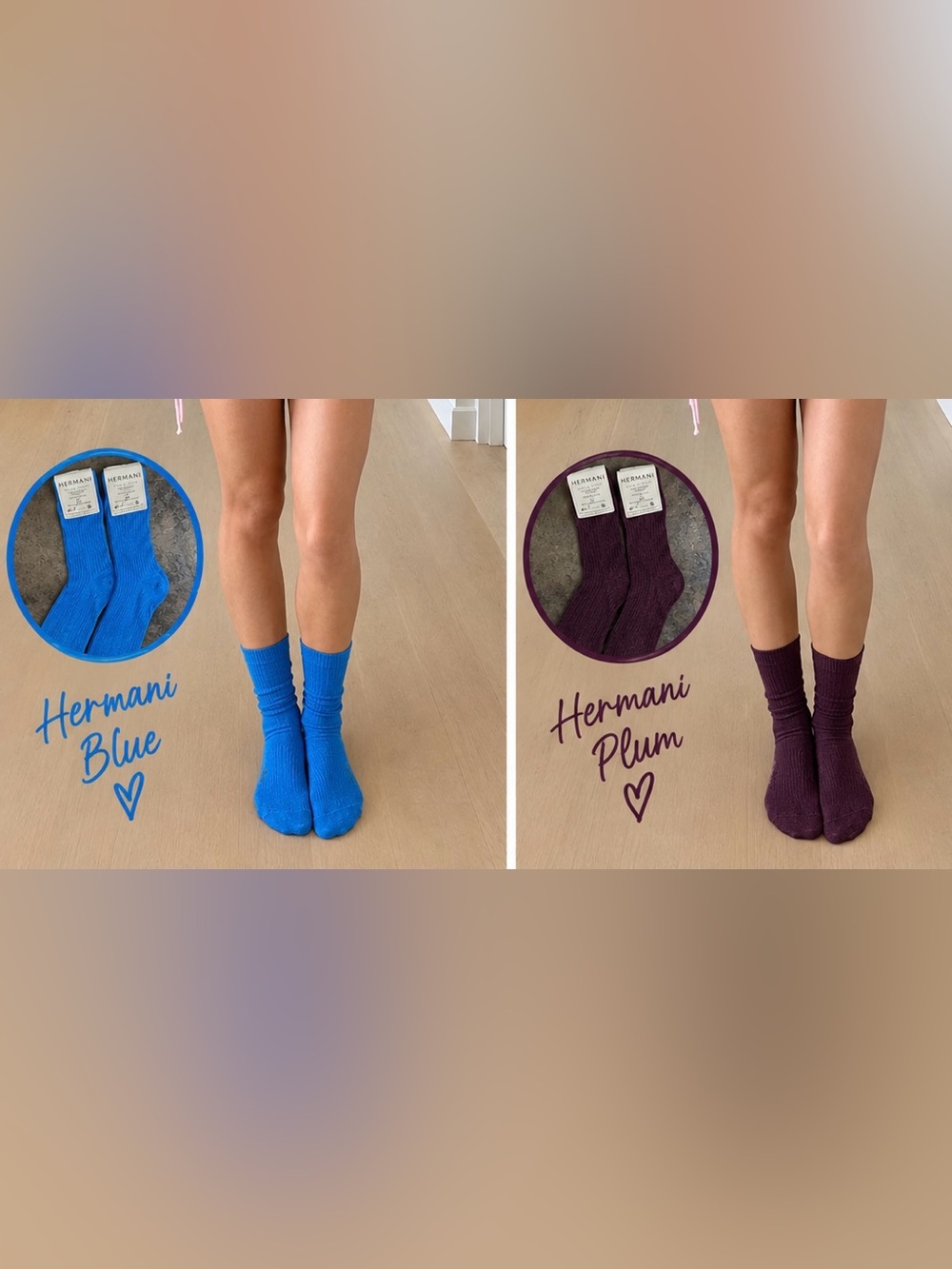 💙💜 HERMANI ITALIAN DUO SOCKS — XL 46–47 🇮🇹